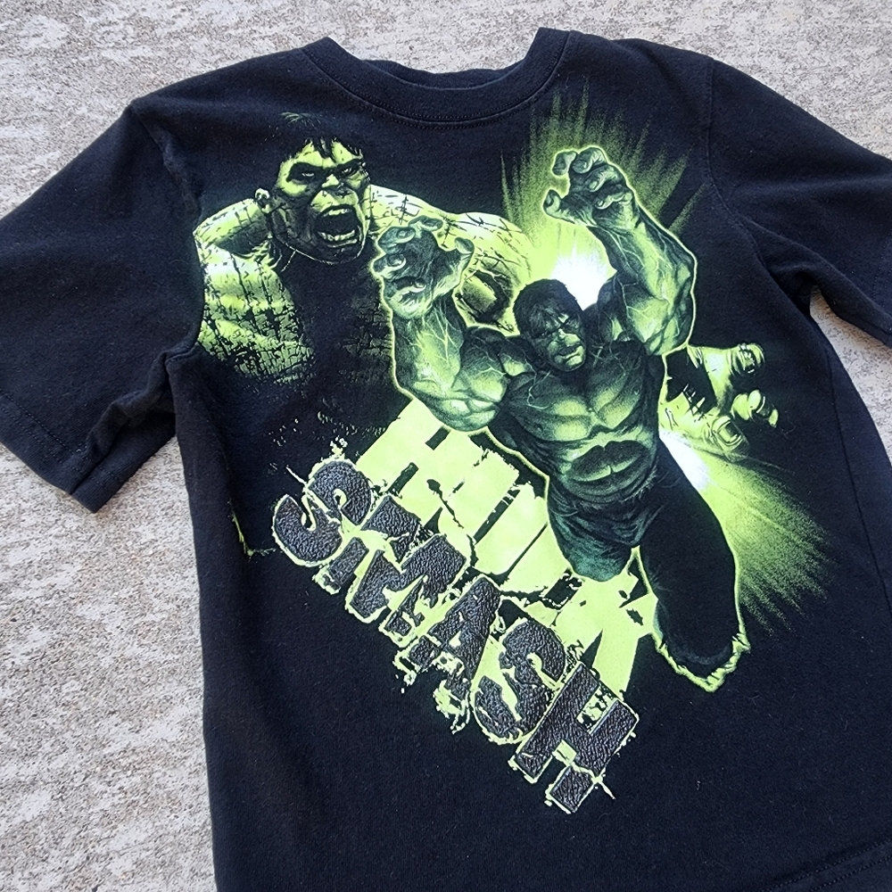 2008 INCREDIBLE HULK, HULK SMASH‎ Shirt Black Youth/Kids Sz 8, Rare